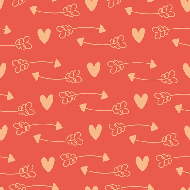 Minimalist seamless pattern in flat style for valentine's day