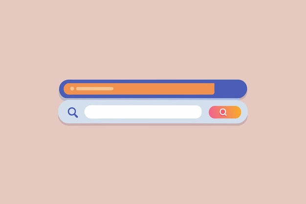 Vector a minimalist search bar with a single dynamic line that transforms into suggested search terms as you type