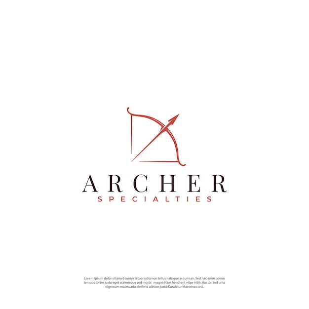 Minimalist simple archer logo