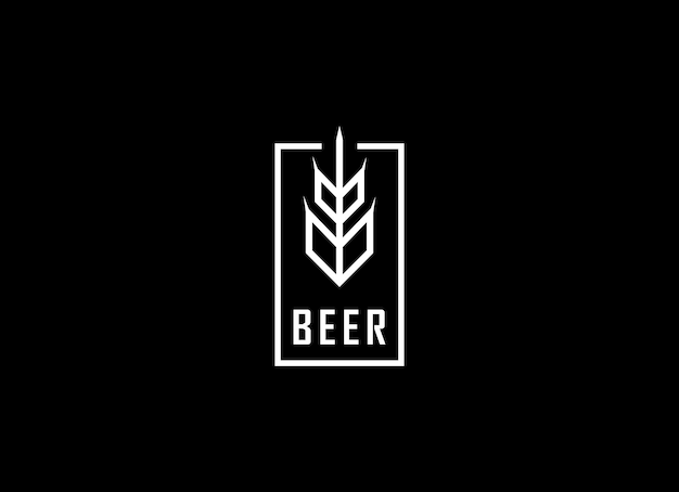 Minimalist and simple beer logo design brewery logo grain vector