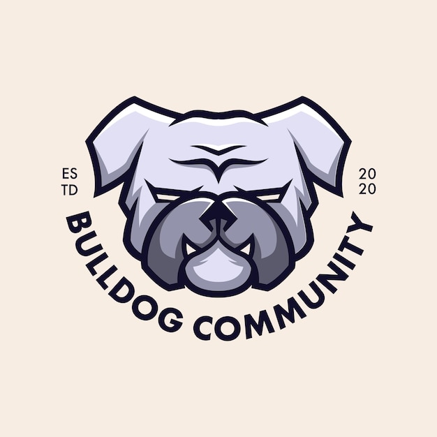 Design minimalista semplice del logo del bulldog