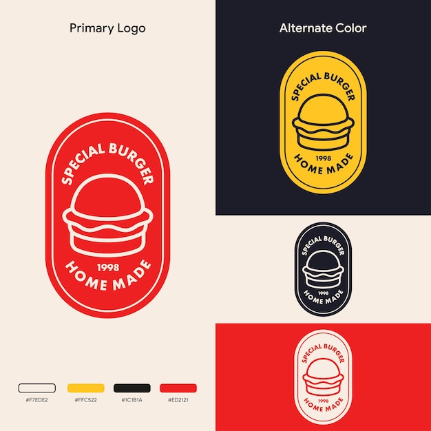 minimalist simple burger logo concept