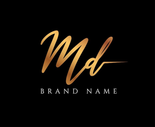Minimalist Simple Letter Mark MD Logo Design Template