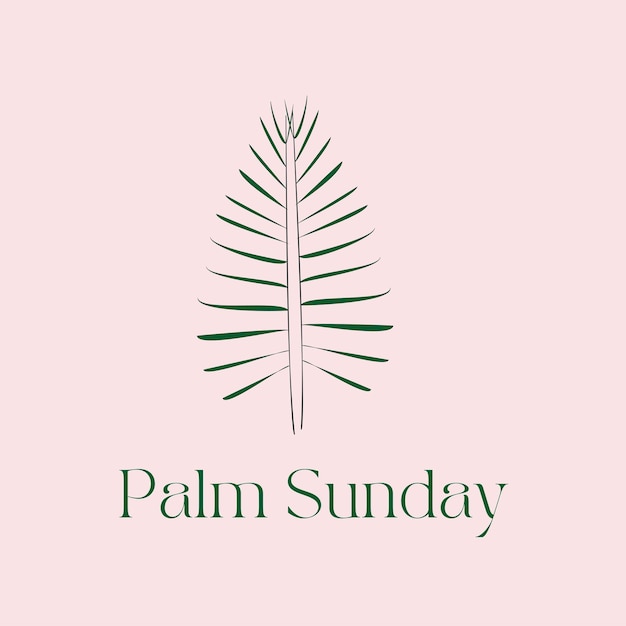 Vector minimalist simple palm sunday greeting template design