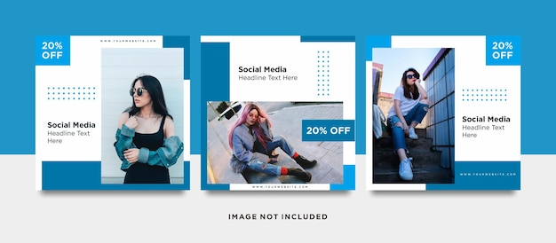 Minimalist social media post template collection or banner