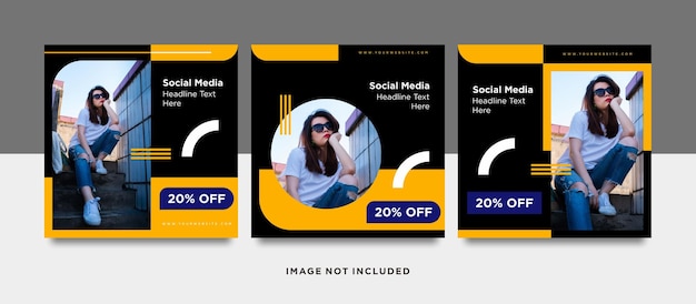 Vector minimalist social media post template collection or banner