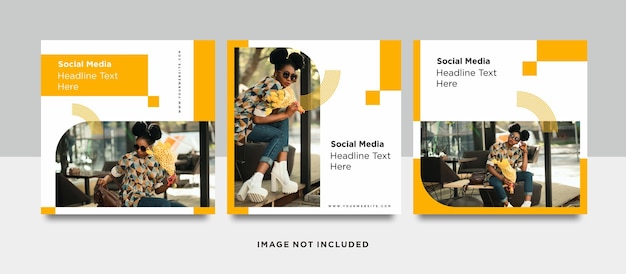 Vector minimalist social media post template collection or banner