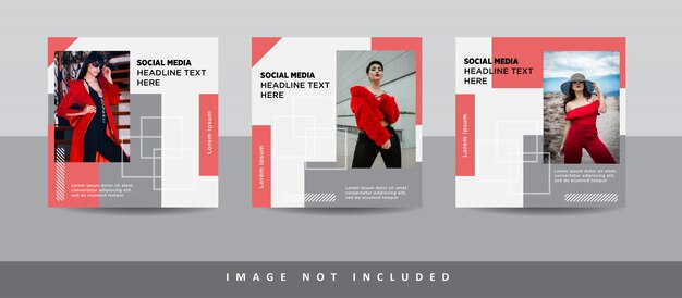 Vector minimalist social media post template collection