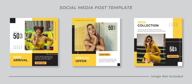 Minimalist social media post template collection