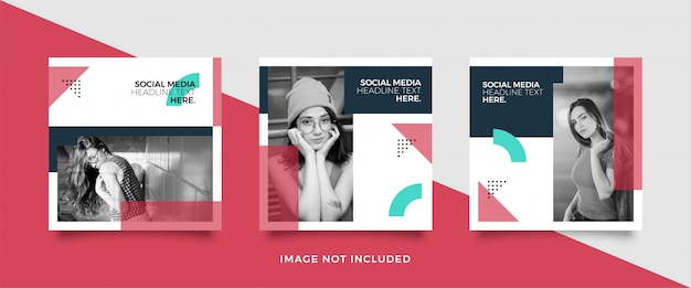 Vector minimalist social media post template collection