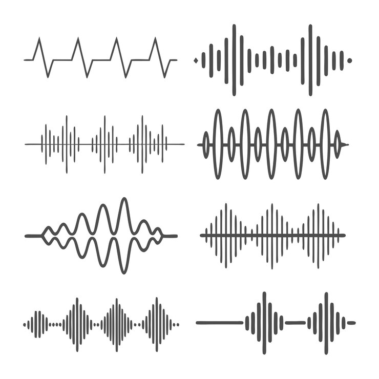 Vector minimalist sound wave vector design set