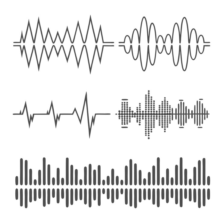 Vector minimalist sound wave vector design set