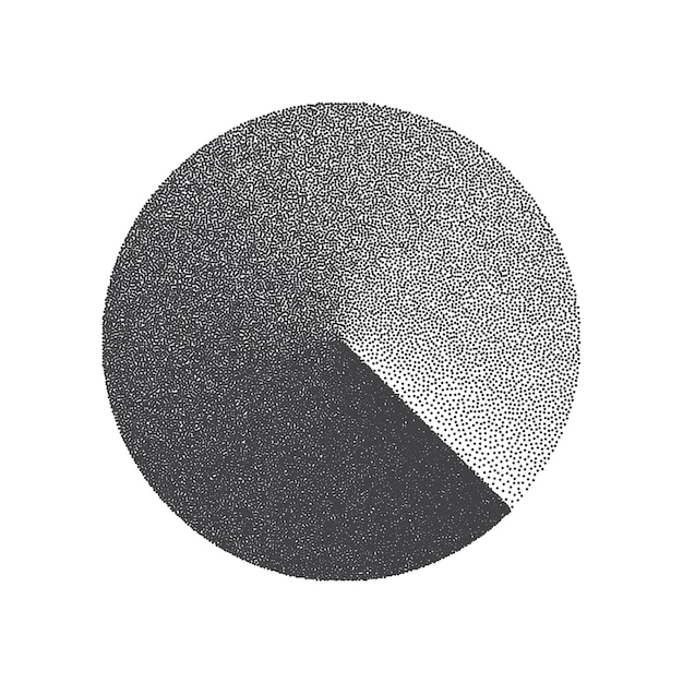 Minimalist Stippled Circle Shape Design Element