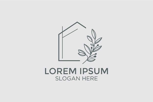 Vector minimalist style home decor logo design