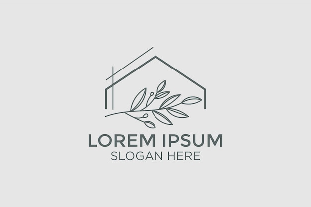 Minimalist style home decor logo design