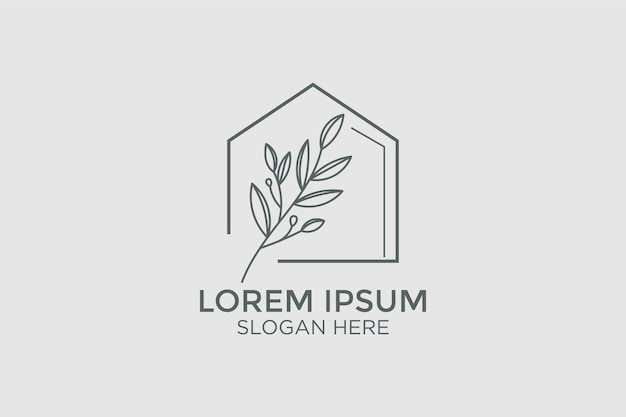 Minimalist style home decor logo design