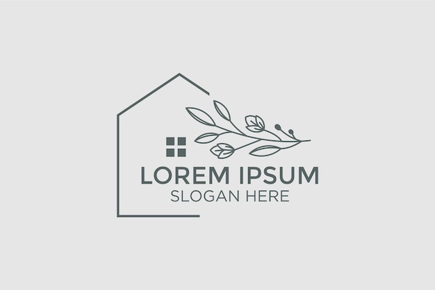 Minimalist style home decor logo design