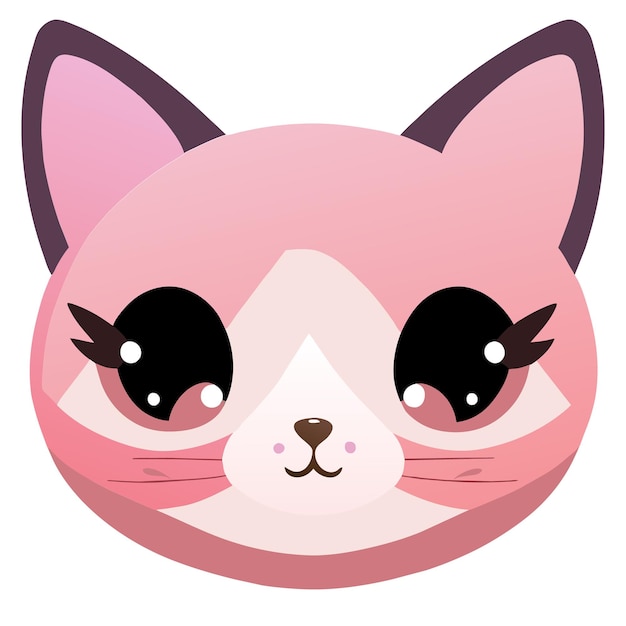 Minimalist Style Maximum Glamour Cat Head Illustration