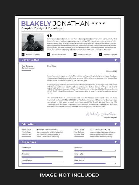 Vector minimalist style resume cv