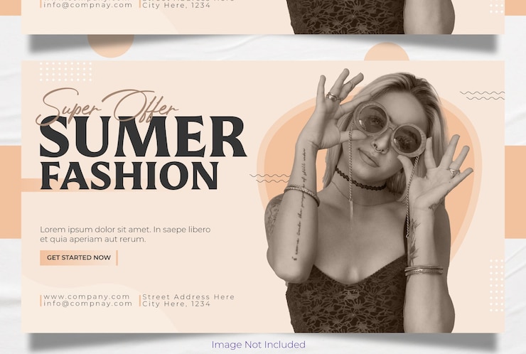 Vector minimalist summer fashion social media post template