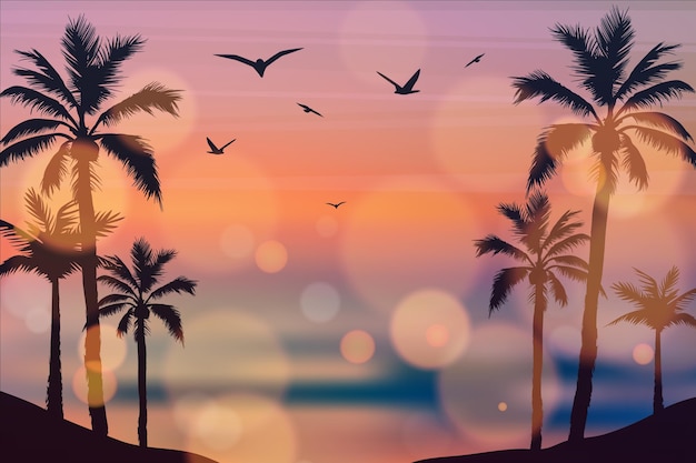 Minimalist sunset sea aesthetic desktop wallpaper