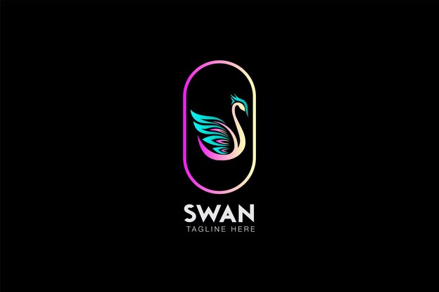 Vector minimalist swan logo design template