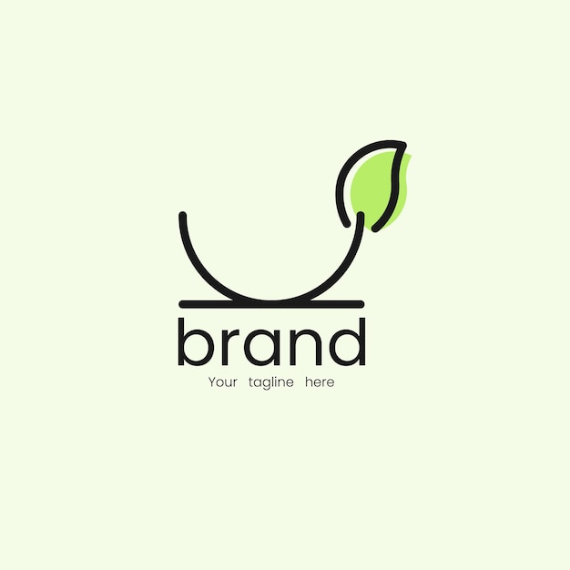 Vettore design minimalista del logo del tè. concetto di logo a base di erbe