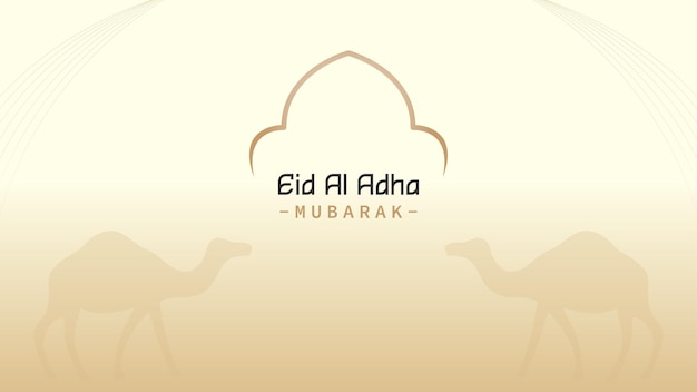 Vector minimalist template design for banners and wallpapers for eid aladha celebrations for muslim