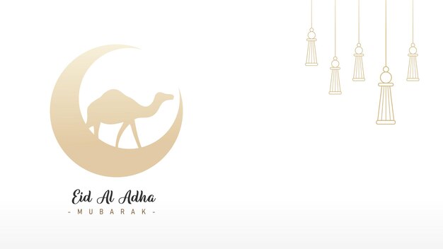 Vector minimalist template design for banners and wallpapers for eid aladha celebrations for muslim