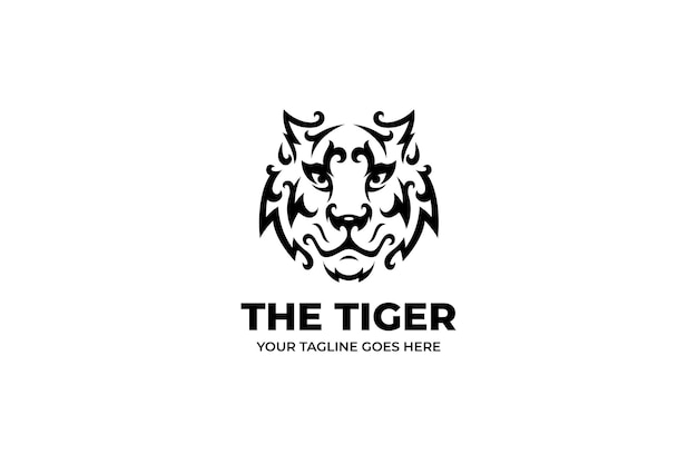 Minimalist tiger head logo template