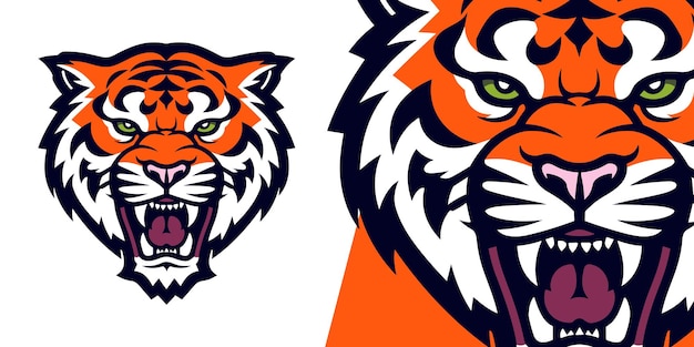 Minimalist Tiger Logo Dynamic Vector Graphic for Sport and ESport Teams