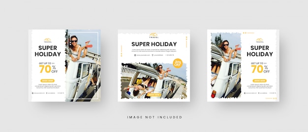 Vector minimalist travel socia media post template