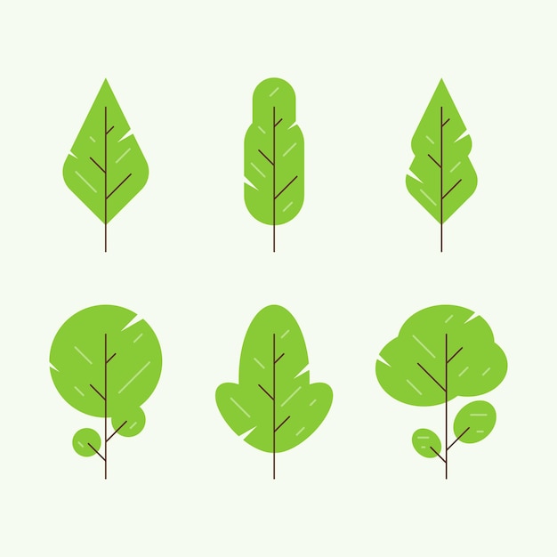 Vector minimalist tree element design collection