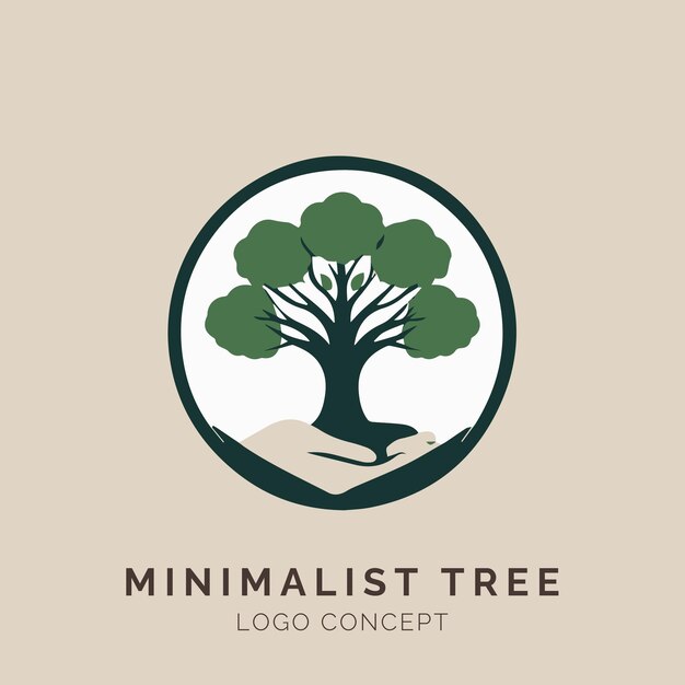 Vector minimalist tree logo concept for branding company and event