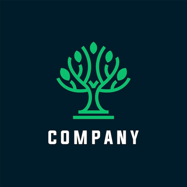 Vector minimalist tree logo design