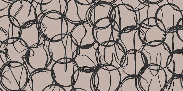 Vector minimalist trendy abstract seamless pattern line art illustrations modern vector template