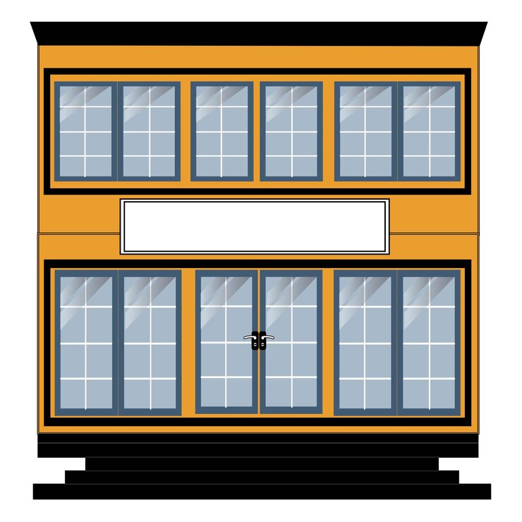 Vector minimalist twostory house vector elegant cottage style home illustration vector flat icon suburb