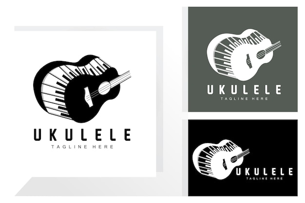 Minimalist Ukulele Music Logo Design Ukulele Guitar Vector Ukelele Logo Design