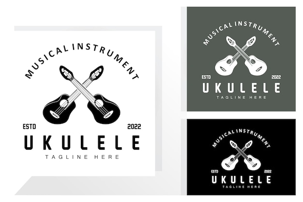 Minimalist Ukulele Music Logo Design Ukulele Guitar Vector Ukelele Logo Design