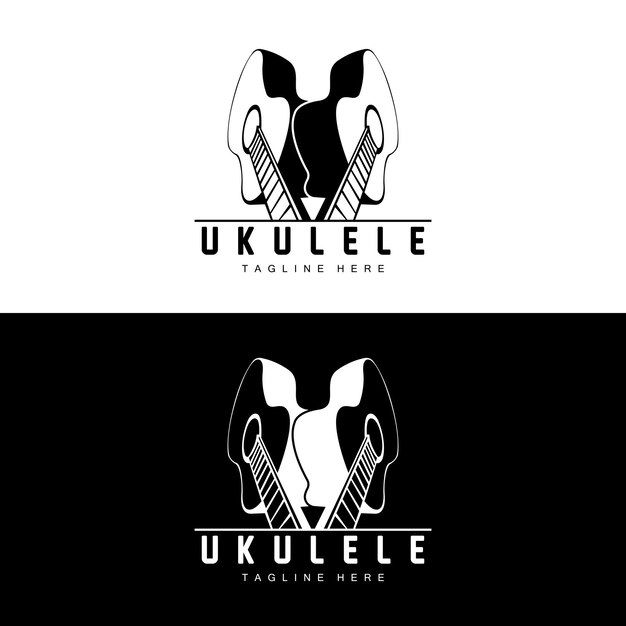 Minimalist Ukulele Music Logo Design Ukulele Guitar Vector Ukelele Logo Design