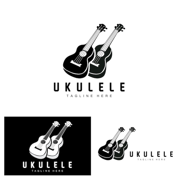 Minimalist Ukulele Music Logo Design Ukulele Guitar Vector Ukelele Logo Design