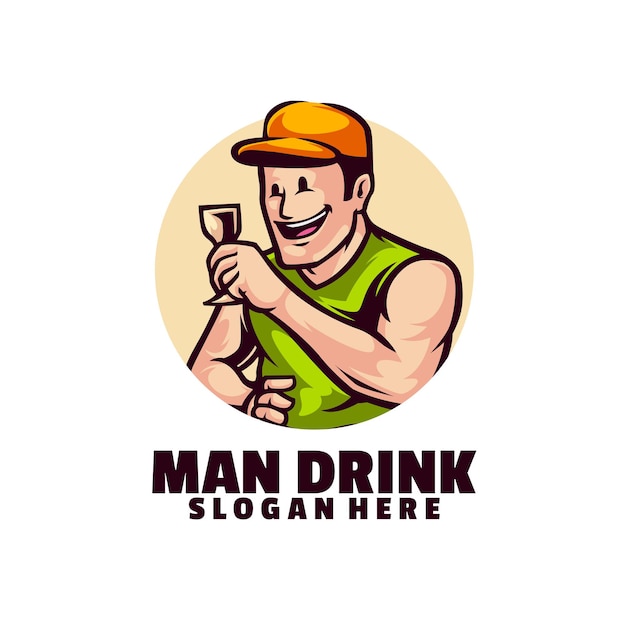 Minimalist and unique beer man design