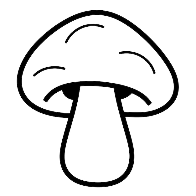 Minimalist vector depiction of a champignon outline perfect for recipe illustrations