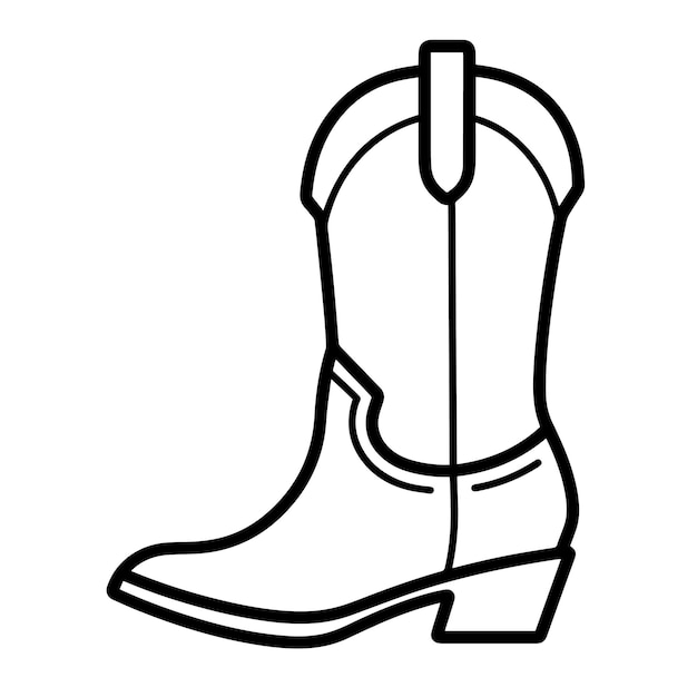 Minimalist vector depiction of a cowboy boot outline perfect for fashion graphics