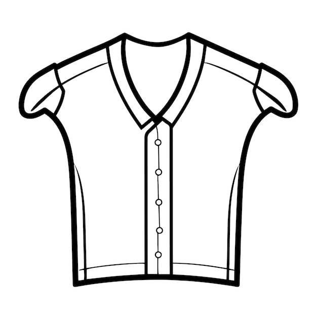 Rappresentazione vettoriale minimalista di un contorno di camicia ideale per la grafica dell'abbigliamento