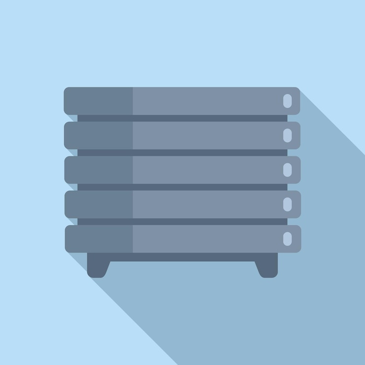 Vector minimalist vector illustration of a data server rack