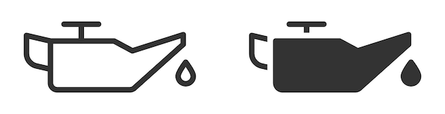 minimalist vector illustration of an oil can icon with a droplet representing oil change or lubrication