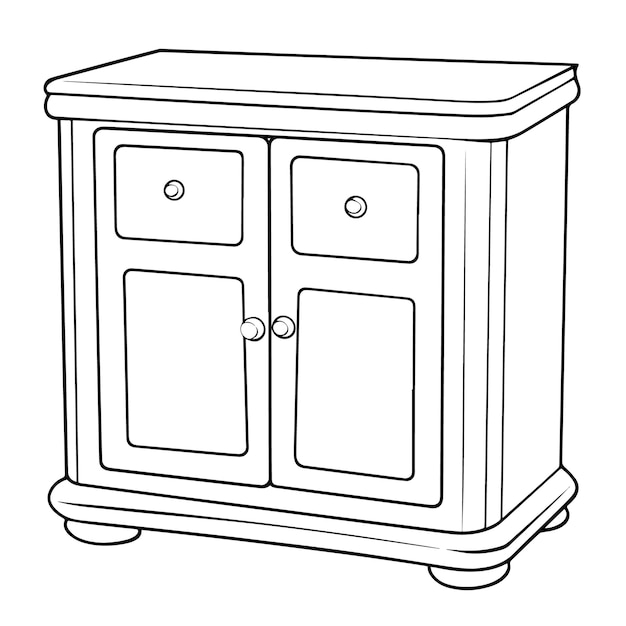 Минималистский векторный контур иконы шкафа для универсального использования
