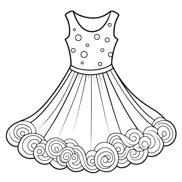 Minimalist vector outline of a dress icon for versatile use