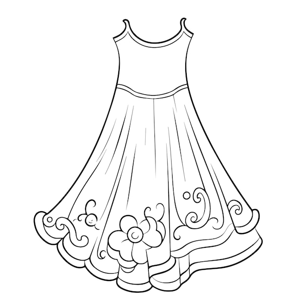 Minimalist vector outline of a dress icon for versatile use